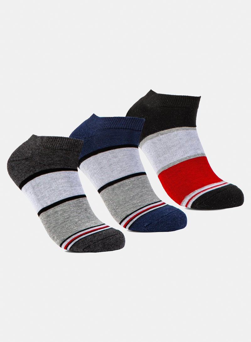 Odds Men's Pack of 3 Half Terry Ankle Patterned Socks - Image 1